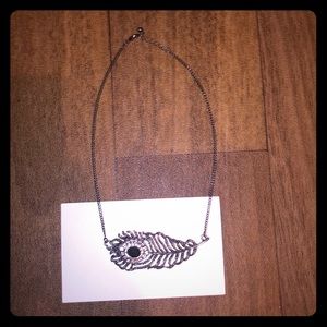 Peacock feather necklace